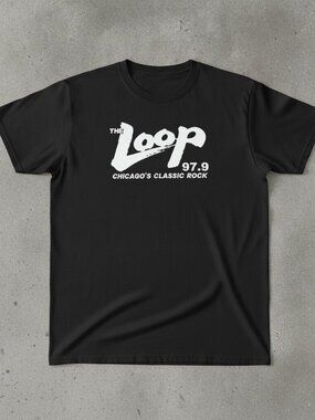 The Loop 97.9 Chicago's Classic Rock T-Shirt Vintage Radio Station Logo Tee